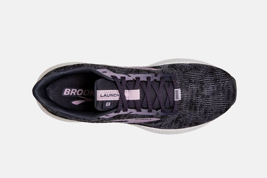 Brooks Launch 8 Road Running Shoes Womens - Black/Purple - SAYOX-8256